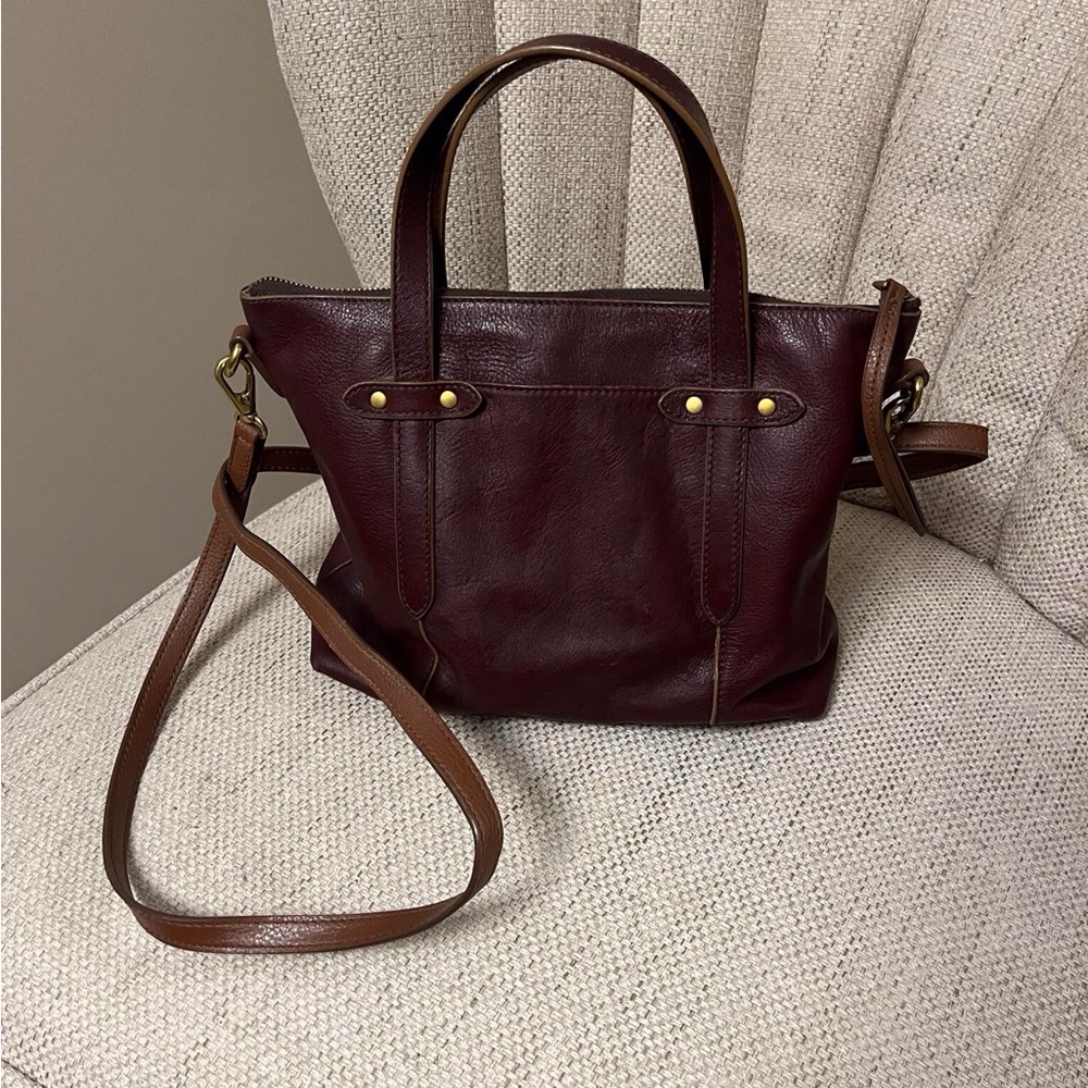 Fossil burgundy and Brown Crossbody Bag